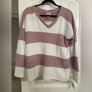 Pink and White Knit Sweater